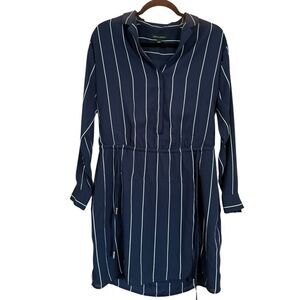 Banana Republic Long Sleeve Shirt Dress Women's Size 2 Navy and White